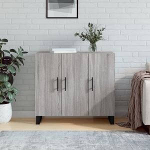 Servanta, vidaXL, gri sonoma, 90x34x80 cm, lemn compozit