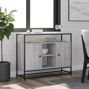 Servanta, vidaXL, gri sonoma, 100x35x80 cm, lemn compozit
