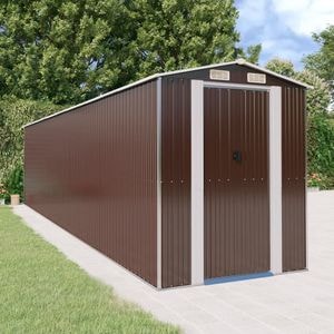 Sopron de gradina, VIDAXL, 18 Kg, 192x855x223 cm, Otel galvanizat, Maro