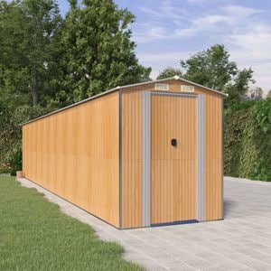 Sopron de gradina, VIDAXL, 20 Kg, 192x938x223 cm, Otel galvanizat, Maro