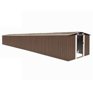 Magazie gradina VIDAXL, otel galvanizat, 257 x 990 x 181 cm, maro inchis