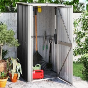 Magazie gradina VIDAXL, otel galvanizat, 118.5 x 97 x 209.5 cm, antracit