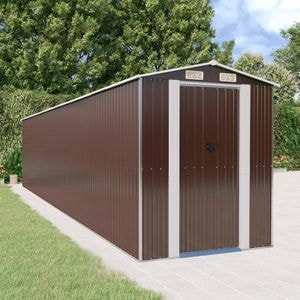 Sopron de gradina, VIDAXL, 20 Kg, 192x938x223 cm, Otel galvanizat, Maro