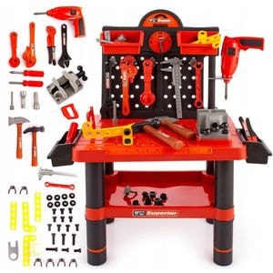 Banc de lucru "Do it yourself", 52 accesorii, Rosu, 3 ani+