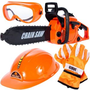 Set taietor de lemne cu drujba si accesorii idealStore Forest Ranger, 40 x 15 x 10, 4 ani+