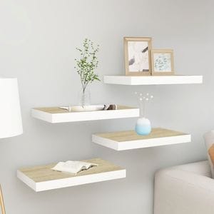 Rafturi perete, VIDAXL, MDF, 40x23x3.8 cm, 48 Kg, Maro