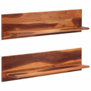 Rafturi de perete, VIDAXL, Lemn masiv, 112 x 20 x 26 cm, 15 Kg, Maro