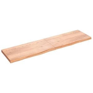 Raft de perete, VIDAXL, Lemn masiv, 200x50x2-6 cm, 22 Kg, Maro