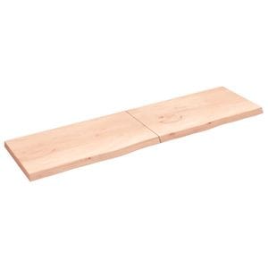 Polita de perete, VIDAXL, Lemn masiv, 220x60x2-6 cm, 28 Kg, Maro