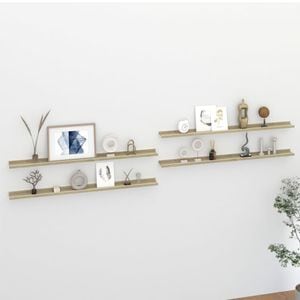 Rafturi de perete, VIDAXL, MDF, 115x9x3 cm, 45 Kg, Alb