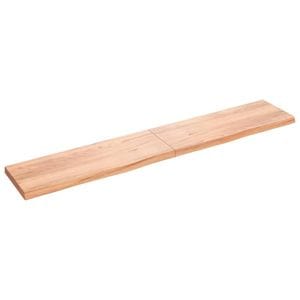 Raft de perete, VIDAXL, Lemn masiv, 220x40x2-6 cm, 21 Kg, Maro