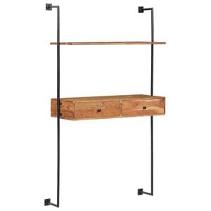 Birou de perete, VIDAXL, Lemn masiv, 90x40x170 cm, 26 Kg, Maro