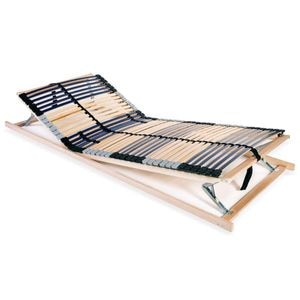 Baza de pat cu sipci, vidaXL, 42 sipci, 7 zone, 70 x 200 cm, Multicolor