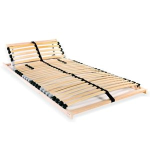 Baza de pat cu sipci, vidaXL, 28 sipci, 7 zone, 70 x 200 cm, Maro