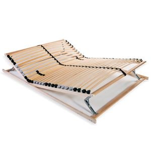 Baza de pat cu sipci, vidaXL, 28 sipci, 7 zone, 140 x 200 cm, Maro