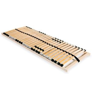 Baza de pat cu sipci, vidaXL, 28 sipci, 7 zone, 70 x 200 cm, Maro