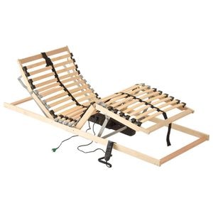 Baza de pat electrica cu sipci, vidaXL, 28 sipci, 7 zone, 90 x 200 cm, Maro