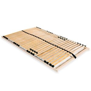 Baza pat cu sipci, vidaXL, 28 sipci, 7 zone, 140 x 200 cm, Maro