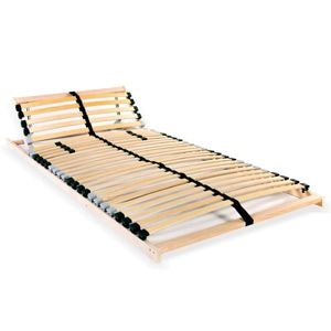 Baza pat cu sipci, vidaXL, 28 sipci, 7 zone, 90 x 200 cm, Maro