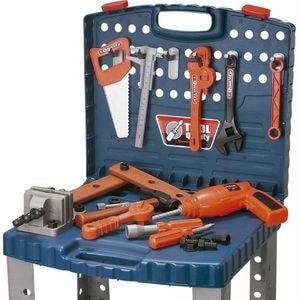 Banc de lucru cu set de scule si unelte in valiza Malipen, Multicolor, 4 ani+
