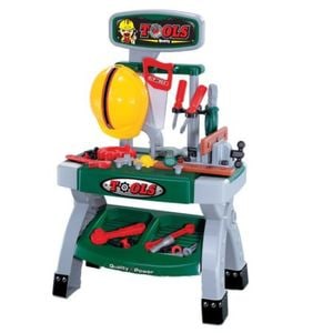 Banc de lucru MalPlay pentru copii cu unelte si accesorii, 71 cm inaltime, Multicolor, 4 ani+
