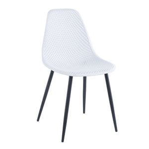 Scaun bucatarie DacEnergy, 37 x 53 x 86 cm, alb-negru