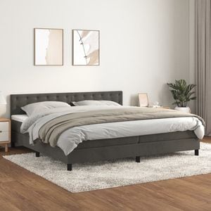 Pat box spring cu saltea vidaXL, 200x200 cm, Gri