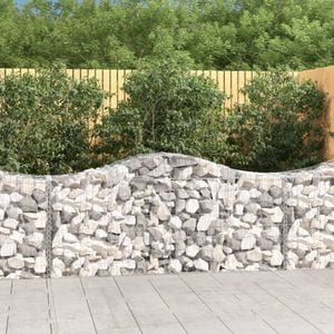 Cosuri gabion arcuite 50 buc, VIDAXL, 200x50x80/160 cm, Metal, Argintiu