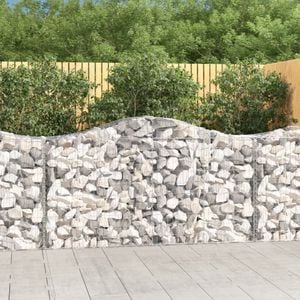 Cosuri gabion arcuite 50 buc, VIDAXL, 200x50x100/160 cm, Metal, Argintiu