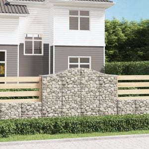 Cosuri gabion arcuite 30 buc, VIDAXL, 200x50x140/160 cm, Metal, Argintiu