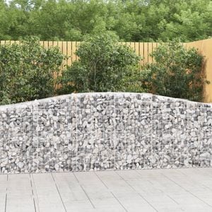 Cosuri gabion arcuite 25 buc, VIDAXL, 400x50x80/160 cm, Metal, Argintiu