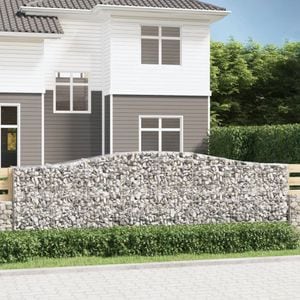 Cosuri gabion arcuite 25 buc, VIDAXL, 400x50x120/160 cm, Metal, Argintiu