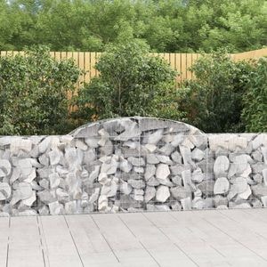 Cosuri gabion arcuite 2 buc., VIDAXL, 300x30x80/160 cm, Metal, Argintiu