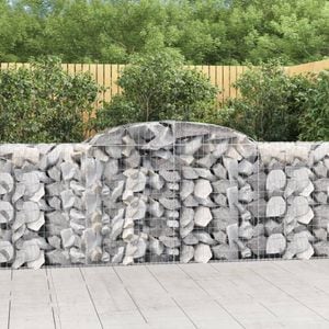 Cosuri gabion arcuite 25 buc, VIDAXL, 300x50x100/160 cm, Metal, Argintiu