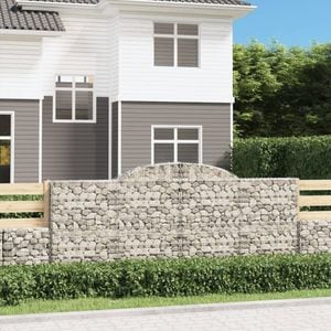 Cosuri gabion arcuite 30 buc., VIDAXL, 300x50x120/160 cm, Metal, Argintiu