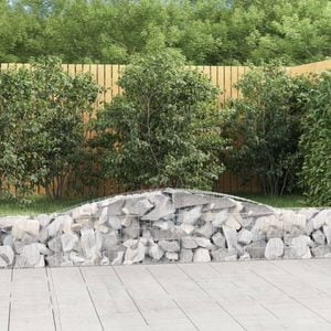 Cosuri gabion arcuite 2 buc., VIDAXL, 400x30x40/60 cm, Metal, Argintiu