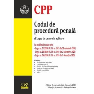 Codul de procedura penala si Legea de punere in aplicare Act. 5 ianuarie 2021