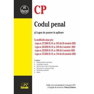 Codul penal si Legea de punere in aplicare Act. 5 ianuarie 2021