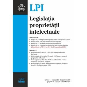 Legislatia proprietatii intelectuale Ed.4 Act. 18 octombrie 2020