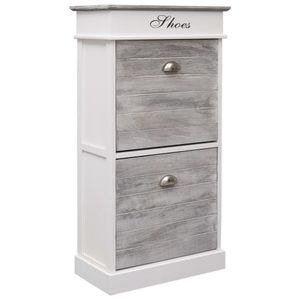 Pantofar, VIDAXL, lemn de paulownia, 50x28x98 cm, gri