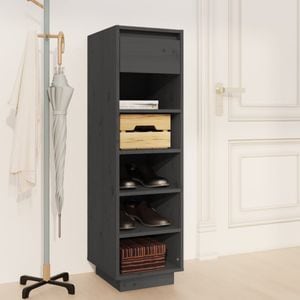 Pantofar, VIDAXL, lemn masiv de pin, 30x34x105 cm, alb