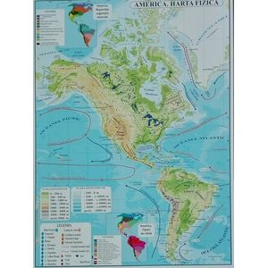 America - Harta Fizica + Harta Politica A3