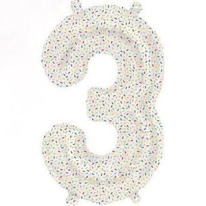Balon folie cifra 3 confetti 41 cm - NB01280
