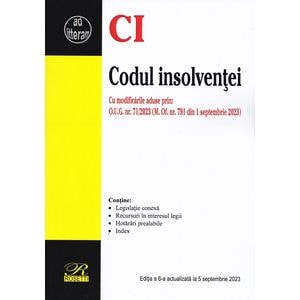 Codul insolventei Ed.6 Act. 5 septembrie 2023