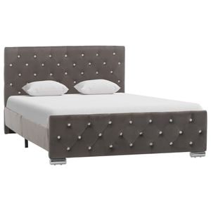 Cadru de pat vidaXL, 120 x 200 cm, material textil, Gri