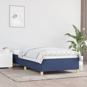 Cadru de pat vidaXL, 100 x 200 cm, material textil, Albastru
