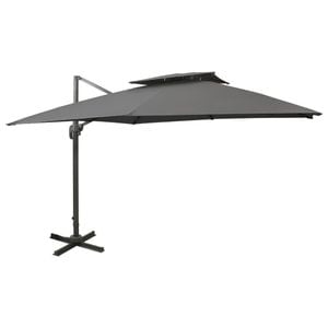 Umbrela suspendata vidaXL cu invelis dublu, antracit, 300x300 cm