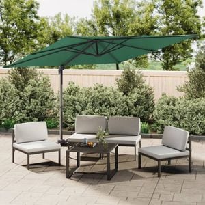 Umbrela in consola vidaXL, stalp din aluminiu, verde, 400x300 cm