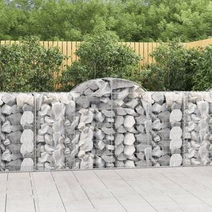 Cosuri gabion arcuite 50 buc, VIDAXL, 200x50x100/120 cm, Metal, Argintiu