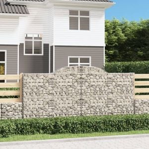 Cosuri gabion arcuite 20 buc, VIDAXL, 300x50x140/160 cm, Metal, Argintiu